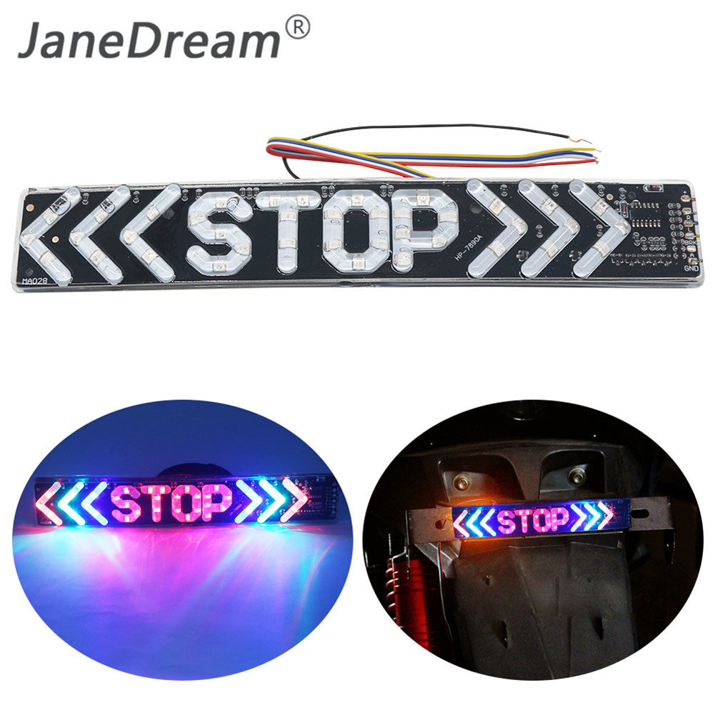 JaneDream LED Motorcycle Light Flash STOP Motor Indicator Lamp Brake Turn Signal Driving Taillight 12V Warning Light