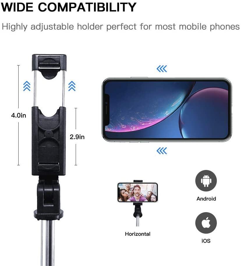 HOCE KO7 Portable Bluetooth Tripod Selfie Stick for Mobile Phone Photo Taking Remote Control Foldable Expandable Tripod Stand Pole