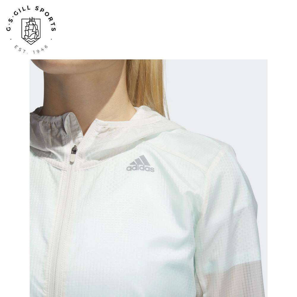 anfitrión Conductividad verbo Adidas Jacket Women Running Jacket with Hood Water Repellent Slim Fit DX1526  Top (Raw White Color) | Lazada