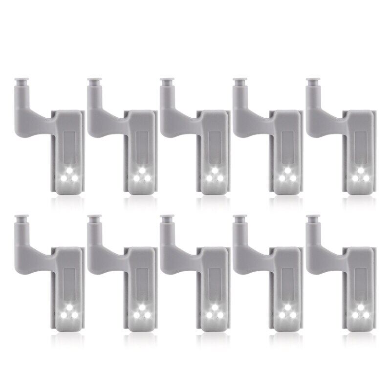 10 Pieces LED Inner Hinged Cabinet Under Light Universal Induction Light For Bedroom Kitchen Closet Night Light Cold Light Warm Light