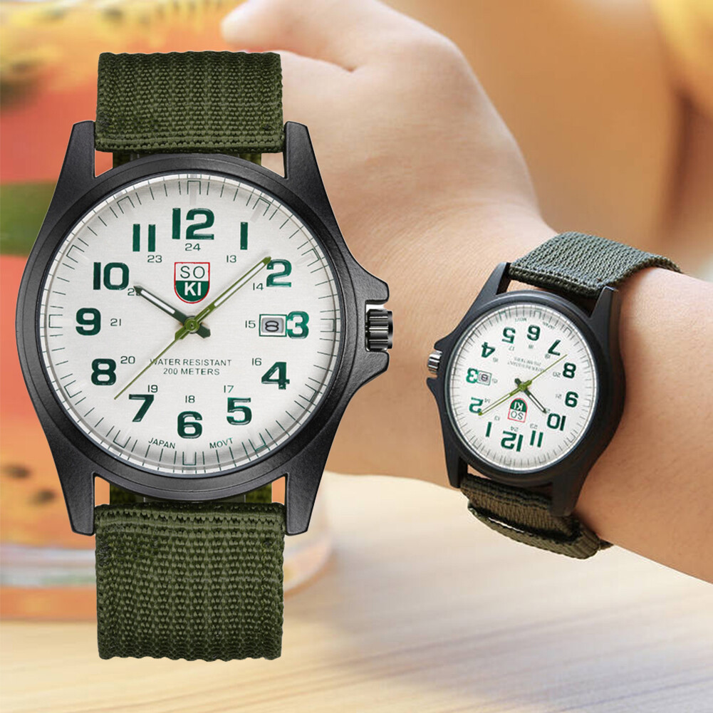 LM Nylon Band Military Men Watch Army Wrist Watch Quartz Men Sports Watches