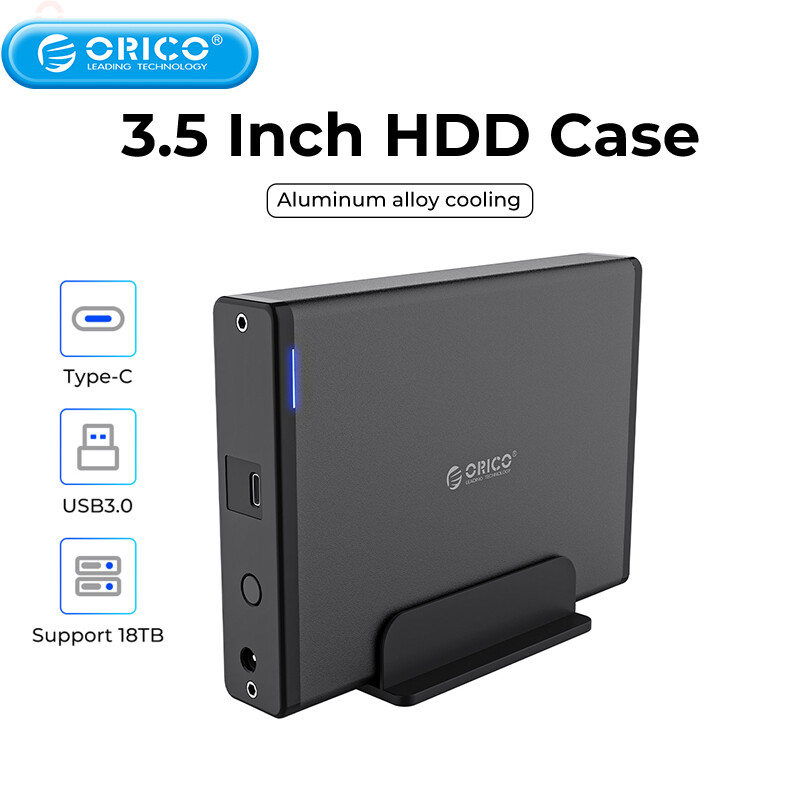 ORICO Đầu Đọc 3.5 Inch Vỏ HDD Type C/USB3.0 Vỏ Bọc Ổ Cứng SATA Sang USB3.1 Ổ Đĩa Cứng Gắn Ngoài Cho Ổ Cứng 2.5/3.5''