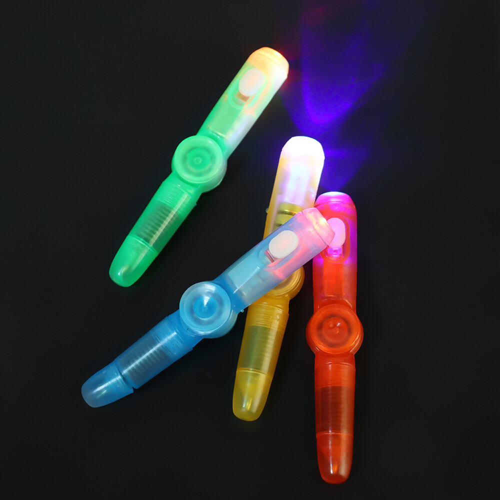 LED Spinning Pen Ball Pen Fidget Spinner Hand Top Glow In Dark Light EDC Stress Relief Toys Kids Gift School Supplies
