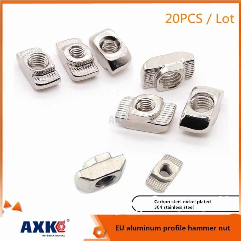 Highpointheart 50Pcs M3/M4/M5 For 20 Series T Slot Nut Sliding T Nut