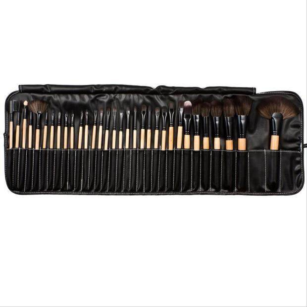 (BESTPICK)32pcs Professional Soft Cosmetic Eyebrow Shadow Makeup Brush Set Kit+Pouch Bag
