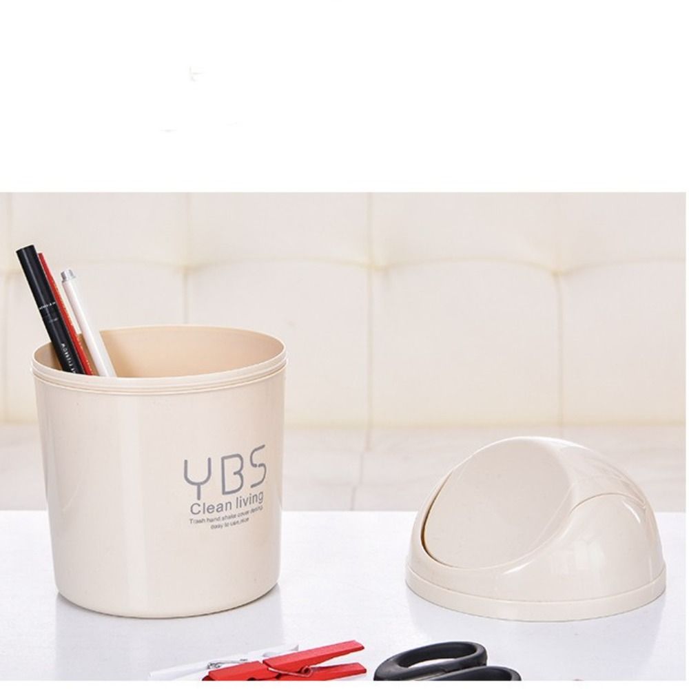 CHARDRUSHRU Container Ash Urns Storage Box Mini Bin Basket Dustbin Desktop Garbage Rolling Cover Can Trash Waste