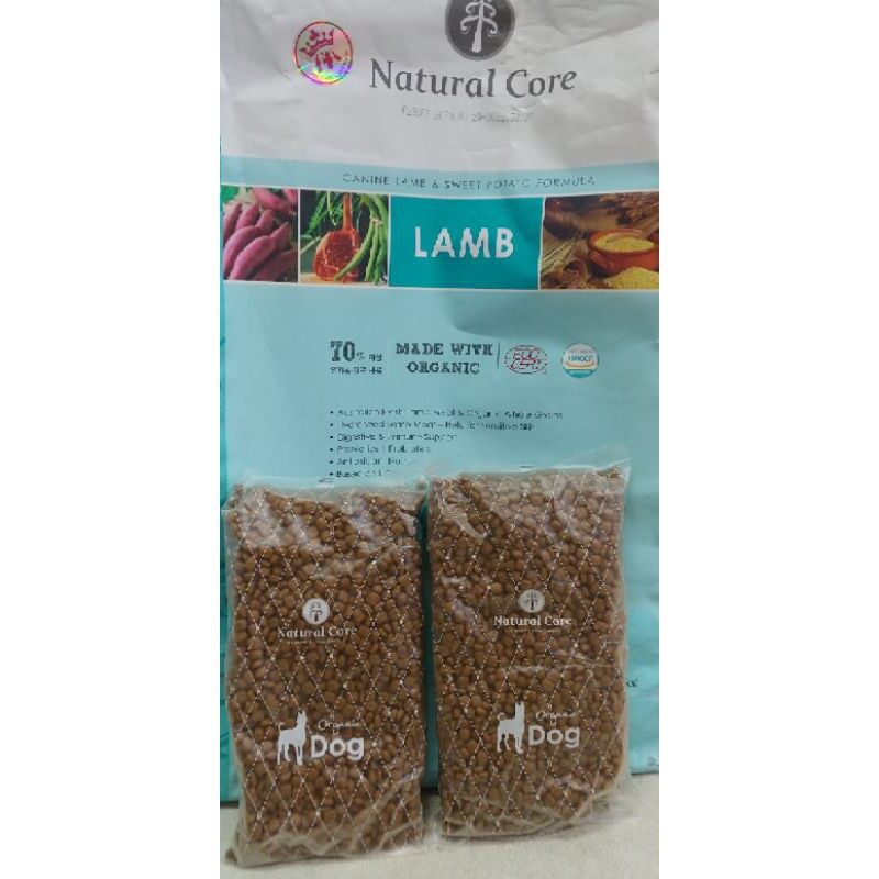 1kgthức ăn hữu cơ natural core cho chó thịt cừu dành cho các giống chó.