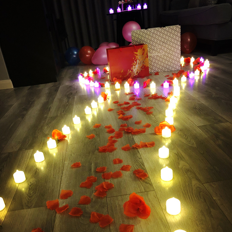 LED Candle Tea Light Simulation Color Flame Flash Battery Powered Wedding Birthday Party Decoration