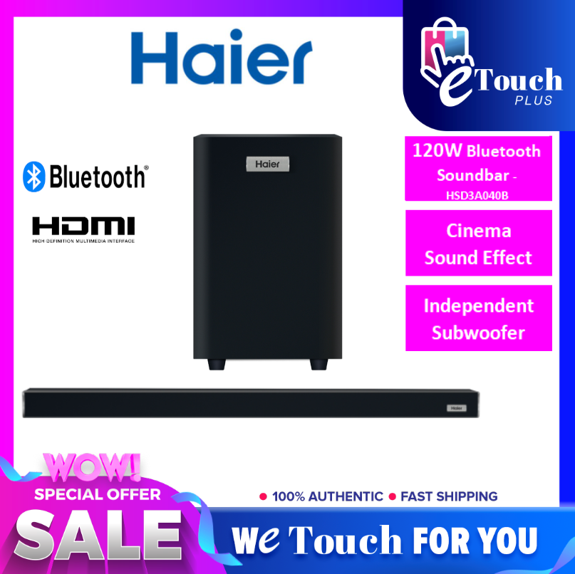HAIER Soundbar 120W Wireless Bluetooth 6 Speaker bar with Independent