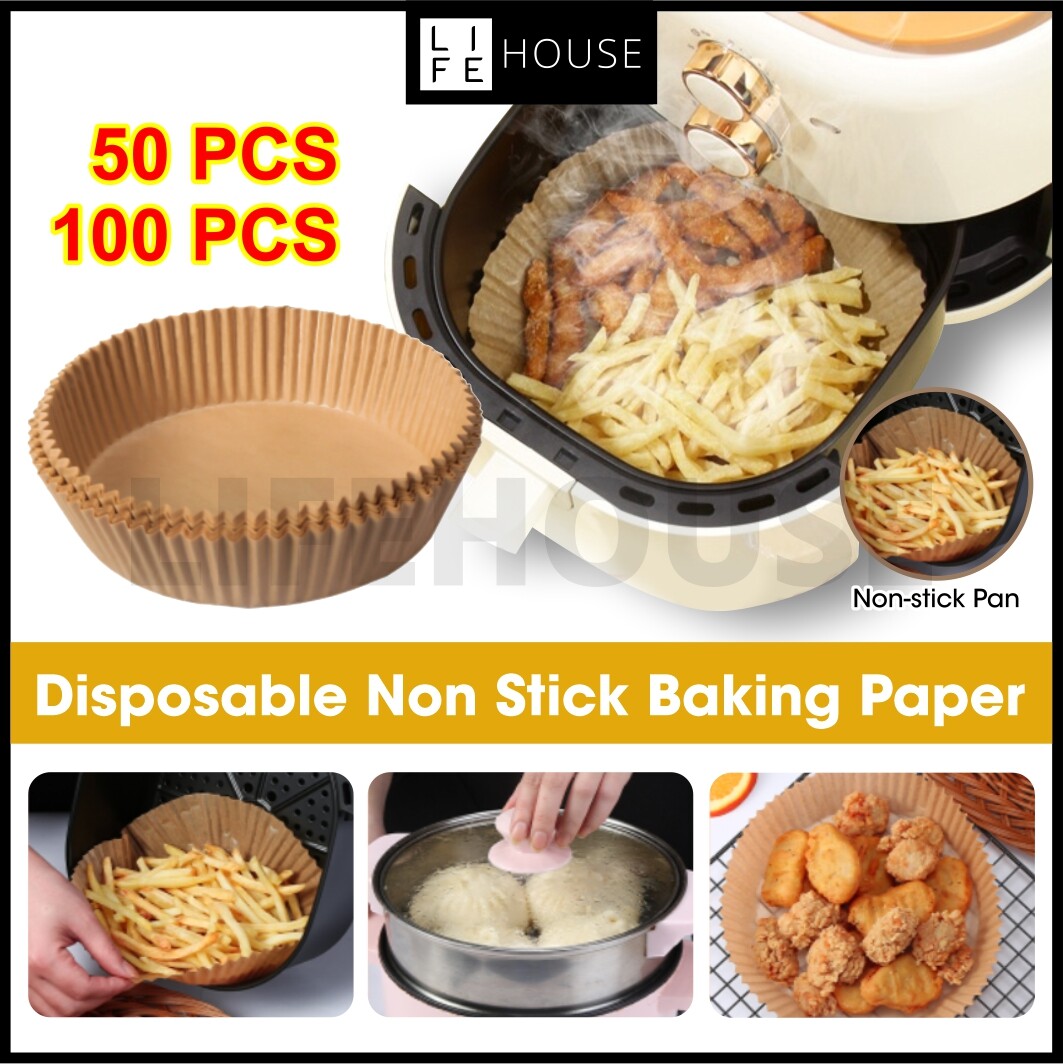 50/100pcs 20cm Disposable Non Stick Baking Paper Air Fryer Paper ...