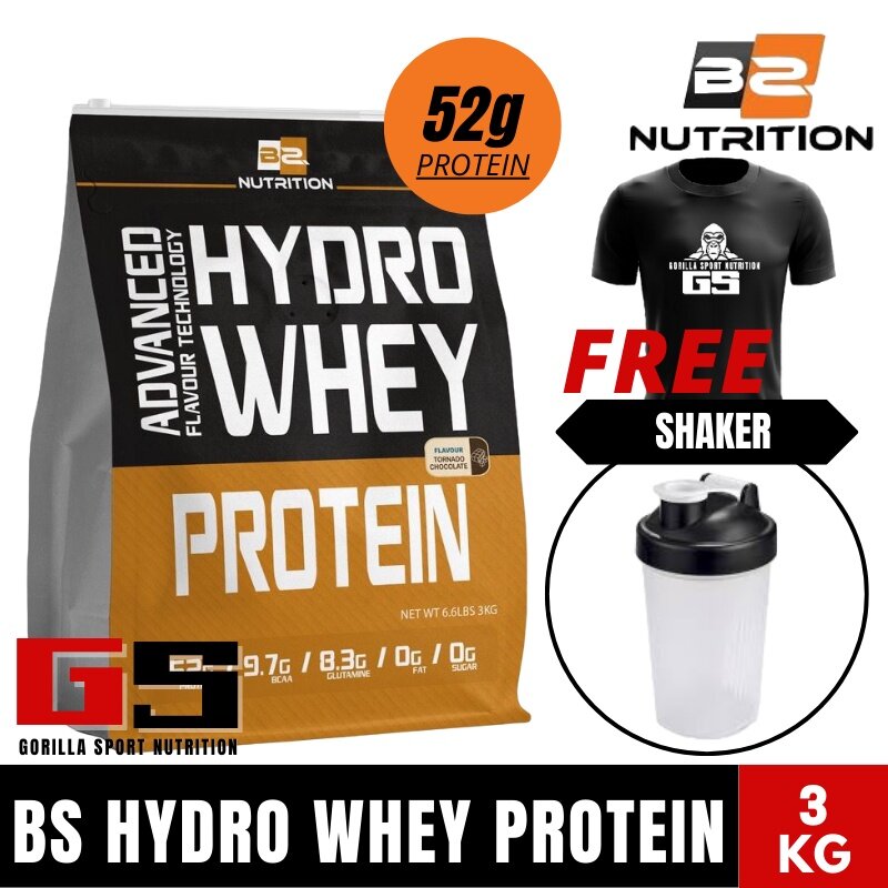 HYDRO WHEY PROTEIN Bs Nutrition Whey Protein Halal Susu Gym Protein
