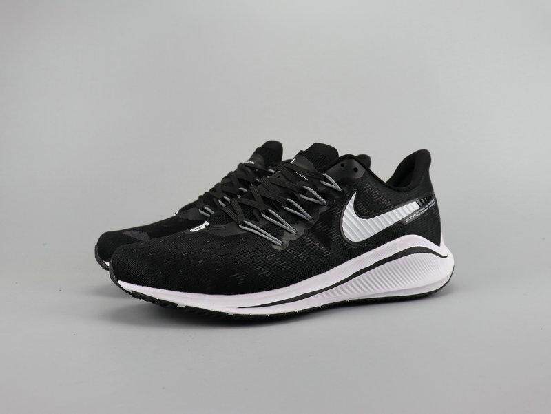Asli Nike_Air_Zoom_Vomero 14 Pria Sepatu Lari Tahan Shock Menyerap Bernapas Ringan Hitam Putih