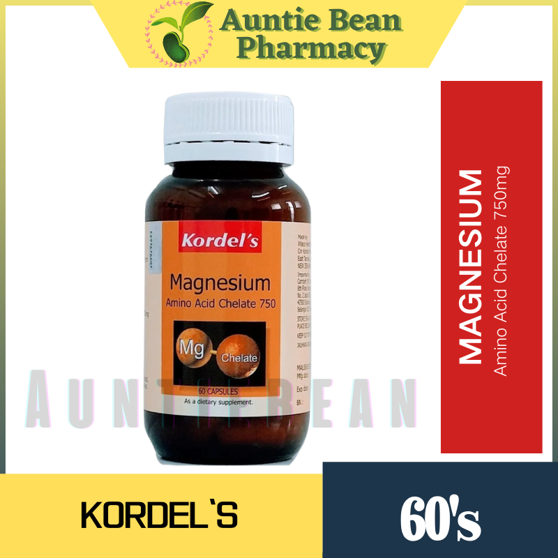 Kordel's Magnesium Amino Acid Chelate 750mg [ 60 Capsules ] exp07/2025