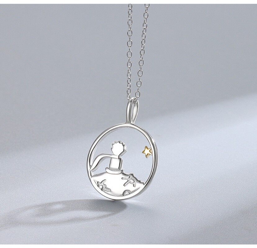 【Fairy Castle】Creative Couple Necklace Prince Little Fox Pendant Necklace For Lovers Anniversary Valentine's Day Gift Friendship Jewelry