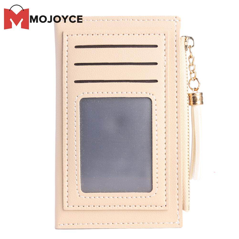 MOJOYCE Fashion Solid Color Women Short Wallets Tassel PU Multi-slots Mini Money Bag Korean Card Holder