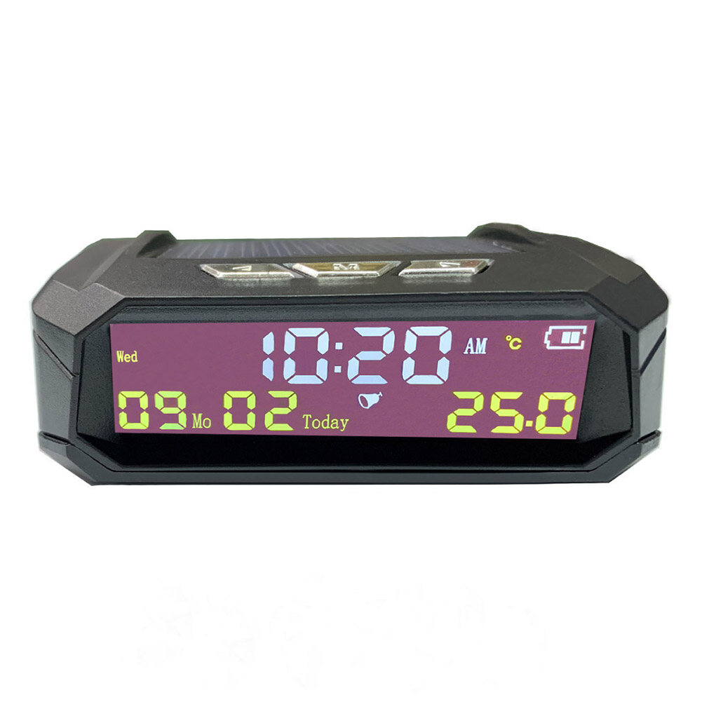 Đồng Hồ Kỹ Thuật Số Xe Hơi LCD Năng Lượng Mặt Trời TPMS Look Với Ngày Trong Xe Hiển Thị Nhiệt Độ