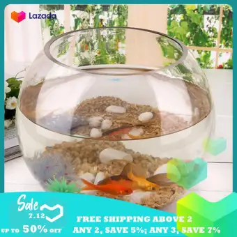 Perfk Tabletop Bubble Sphere Aquarium Fish Glass Vase Tank Plant