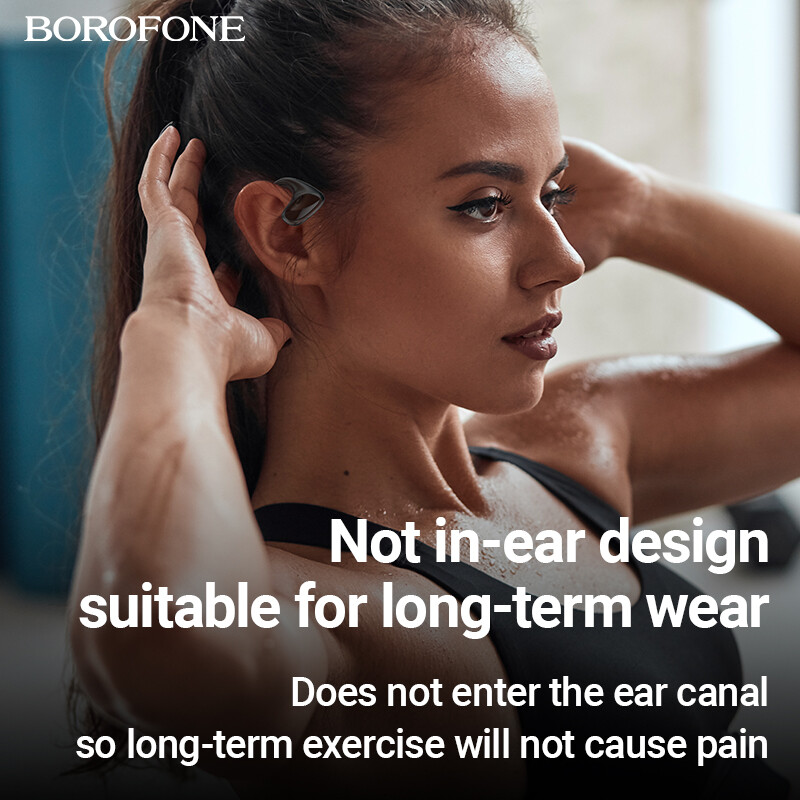 [NEW] BOROFONE BW22 TWS Bone Conduction Headphone Air Conduction True Wireless Bluetooth Headset Wireless Headphones BT5.3 Sports Headphones With Mic With Charging Case Open The Cover And Connect For iPhone Oppo Vivo Xiaomi Huawei Smartphone Universal
