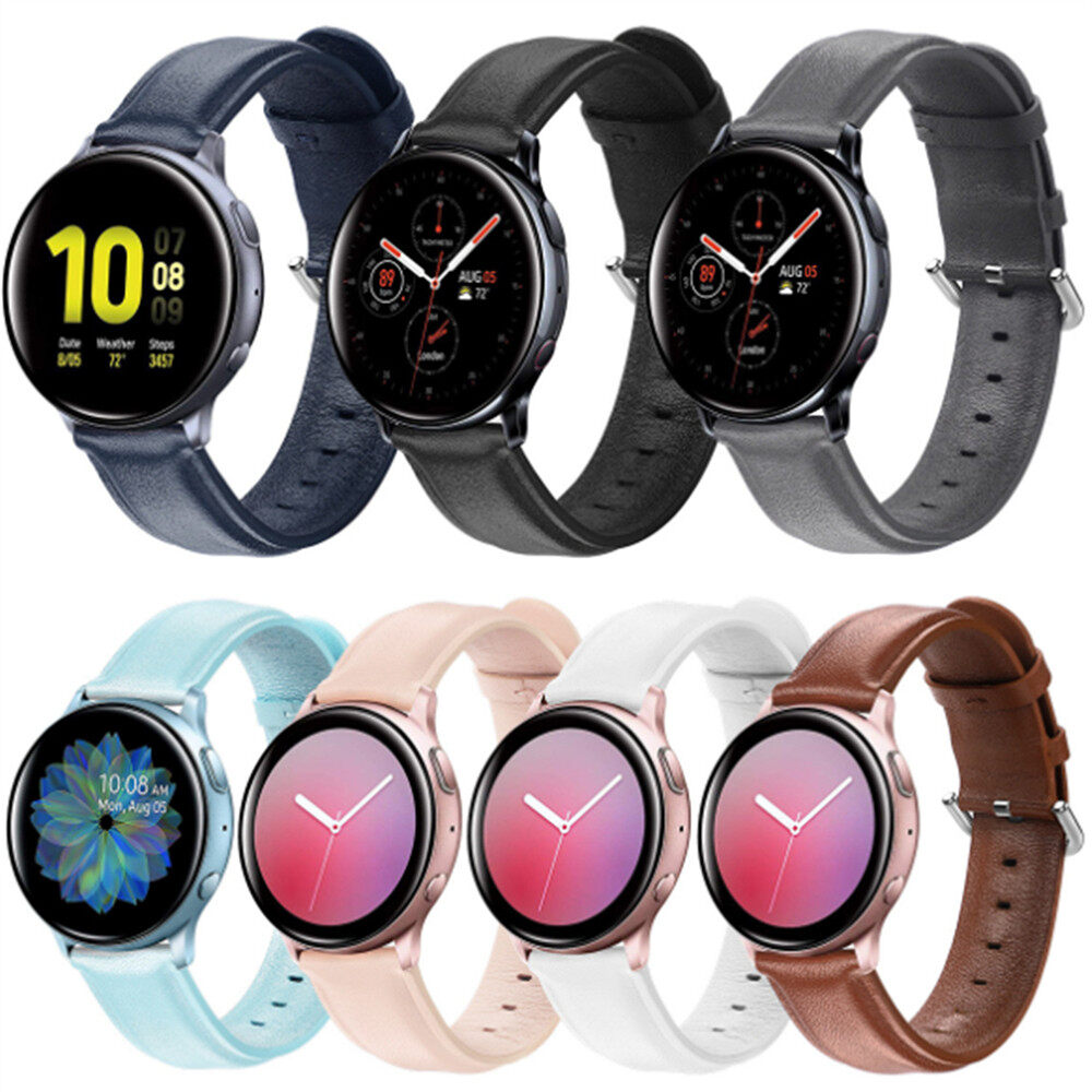 New Genuine Leather Strap 20mm 22mm for Samsung Galaxy Watch Gear S3 42mm 46mm Straps for Samsung Galaxy Watch Active 2 40mm 44mm Watchband Band