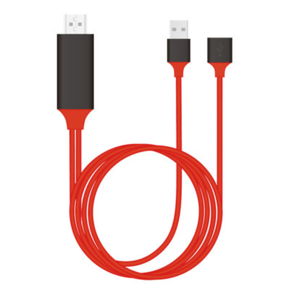 Phone screen projector cable with hdmi plug，usb plug，female usb plug（3 ports）3in1 universal hdmi cable phone to tv hd 1080p android/phone usb cable for laptop/mobile phone/projector/tv for xbox gaming ,nintendo gaming box ,projector tv, laptop with hdmi