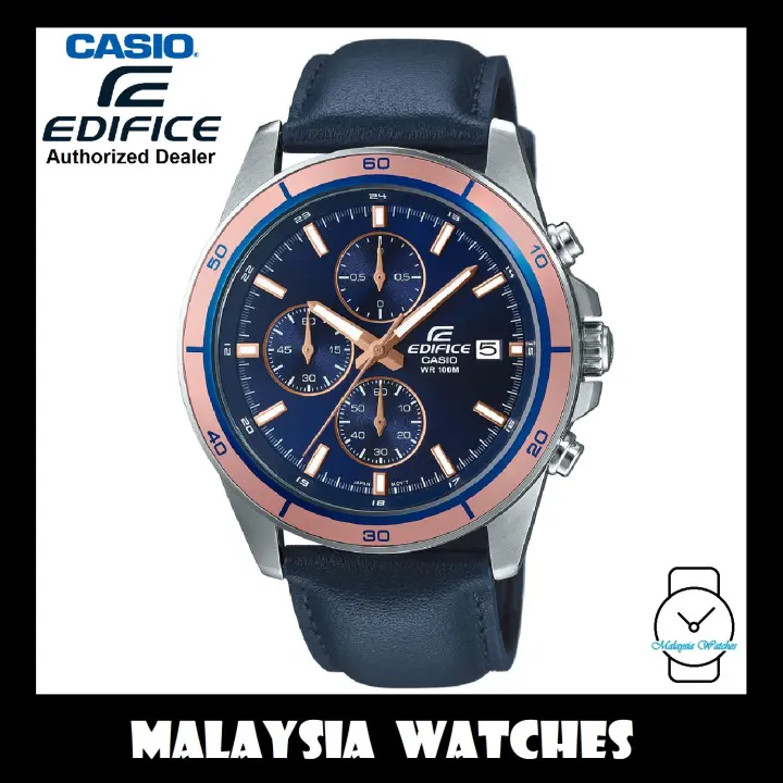casio edifice blue leather strap