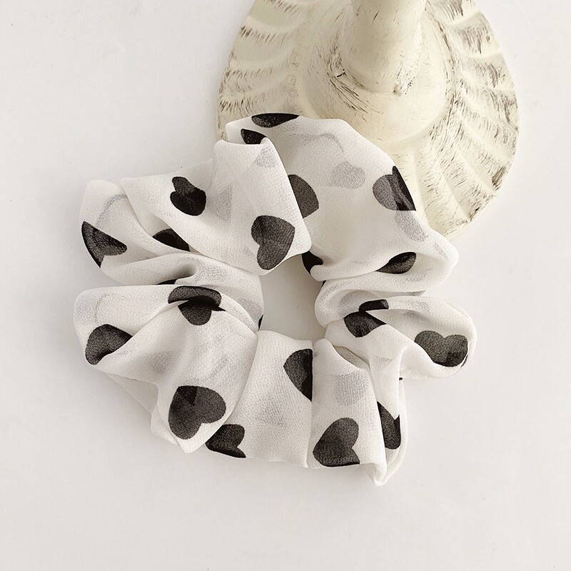 Chiffon Hair Band With Cute Heart Printed