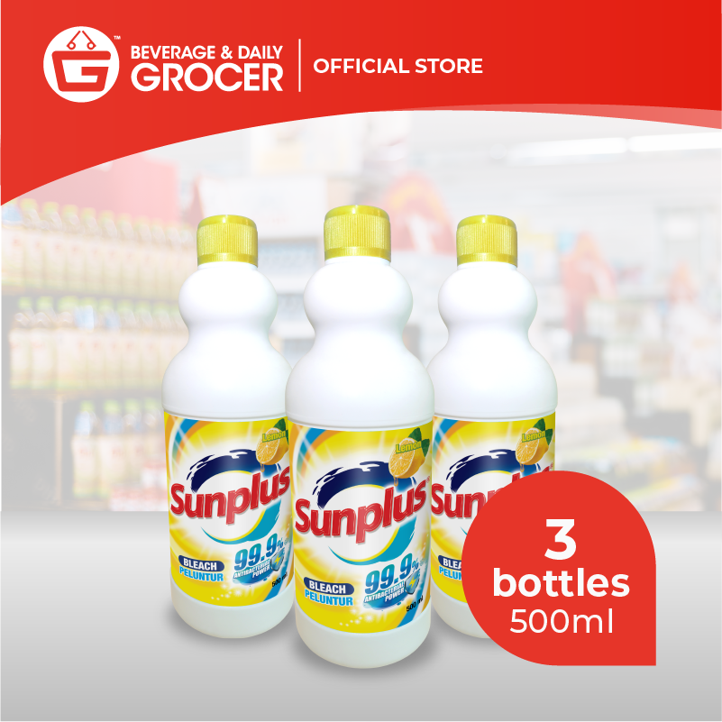 Sunplus 99 Antibacterial Bleach Lemon 500ml (3 x 500ml) 3 Bottles Lazada