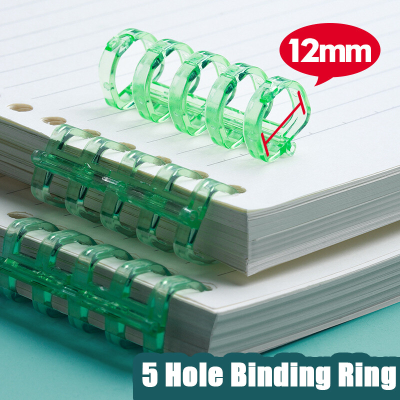 Nhựa 5 lỗ ràng buộc Vòng DIY trong suốt chất kết dính vòng lặp A4 A5 A6 Loose-Leaf phụ kiện nhựa Bìa