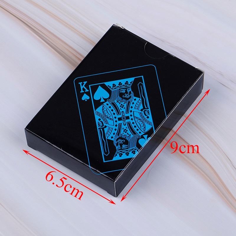 Waterproof PVC Pure Black Magic Box-packed Plastic Playing Cards Set Deck Poker Classic Magic Tricks Tool