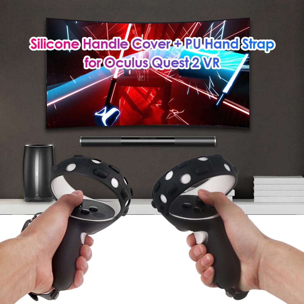 Silicone Protective Cover Controller Handle Grip Sleeve for Oculus Quest 2 VR Black/Blue/White/Red