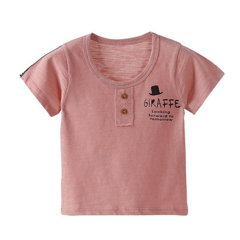 Toddler Kids Baby Boys Girls Letter Print T-shirt Casual Blouse Summer Tops Tee