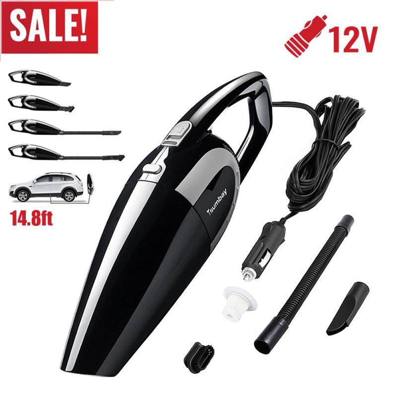 【Free Shipping】CV05 Tsumbay DC 12V 120W Car Vacuum Cleaner 5000 PA Strong Suction Vacuum for Cars, Wet & Dry Use Auto Handheld Vacuum Cleaner Dust Buster with 14.8 Feet Power Cord, Singapore