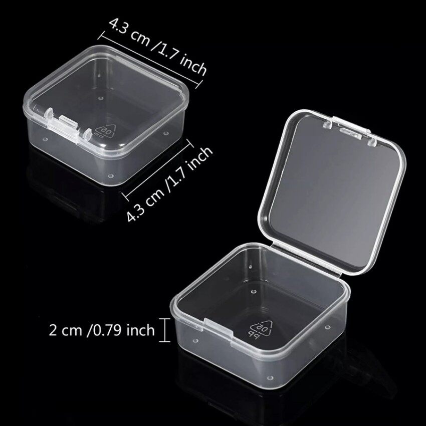 6 Hộp Đựng Đồ Bằng Nhựa Trong Suốt Mini Có Nắp Đậy Hộp Có Bản Lề Trống Cho Hạt Dụng Cụ Trang Sức Hộp Sắp Xếp Trưng Bày