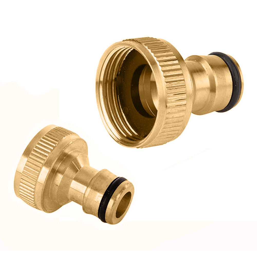3/4 Inch Threaded Brass Tap Adaptor Garden Water Hose Quick Pipe Connector