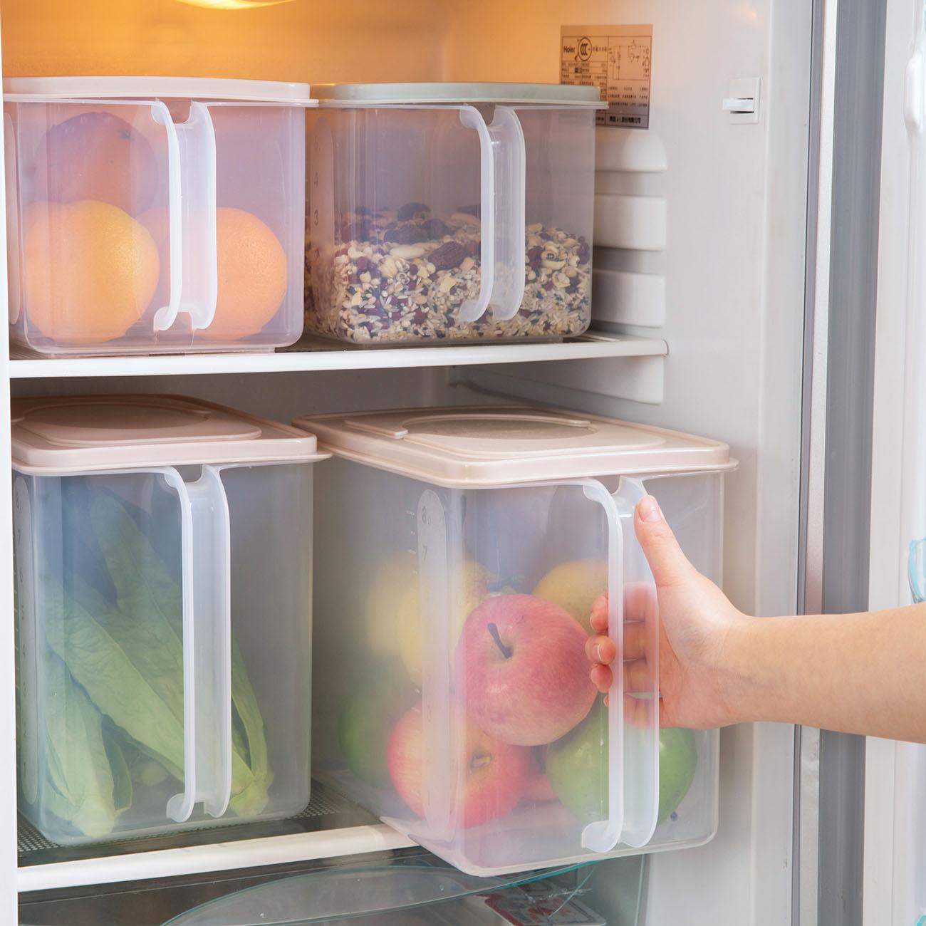 CNMF Food Storage Box With Handle Refrigerator Plastic Fruit Vegetable Storage Box