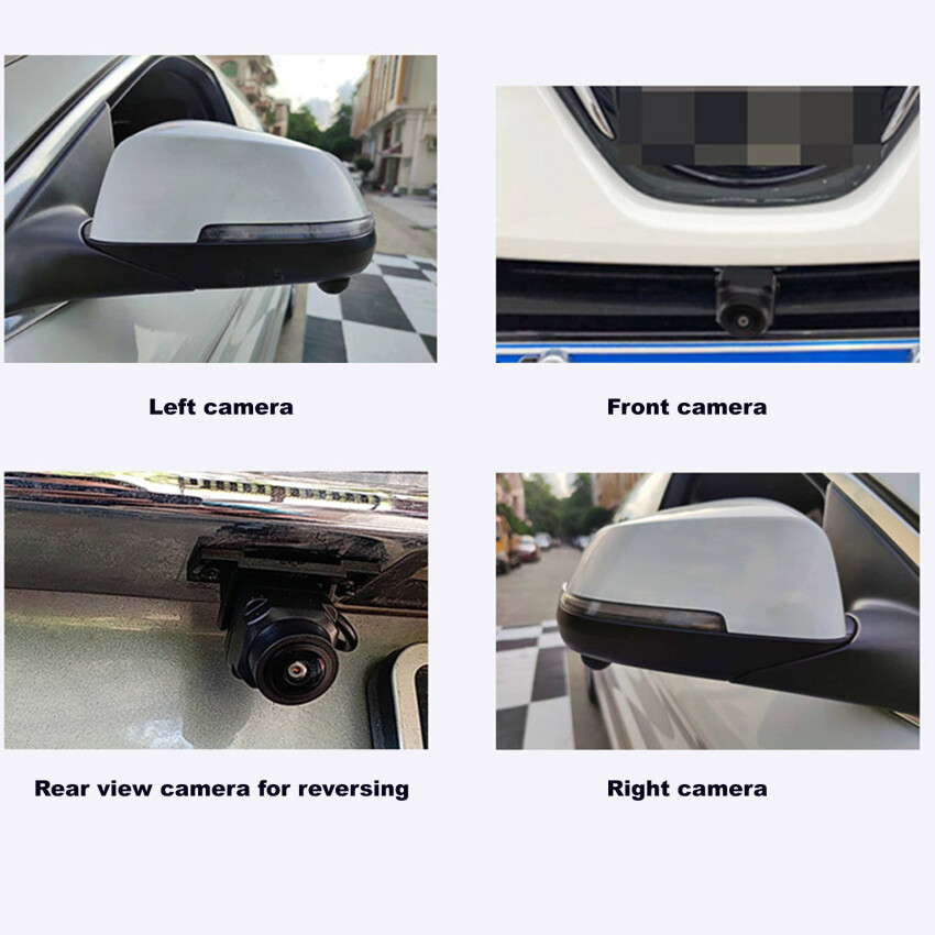 [Hàng có sẵn] Chế độ xem bao quanh toàn cảnh Camera ô tô 360 ° 1080P AHD phải + Trái + trước + Chiếu Hậu hệ thống máy quay cho Android Radio ô tô nhìn trong đêm