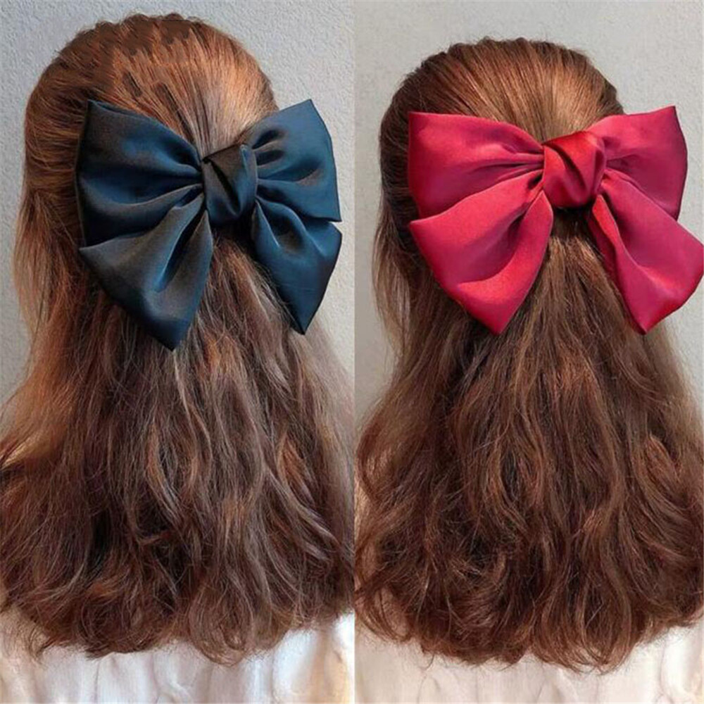 Fashion Big Bow Hairpin Cute Red Barrette Pink Hair Clip Women Girls BB Hairgrip Korean Oversize Floral Hair Accessories