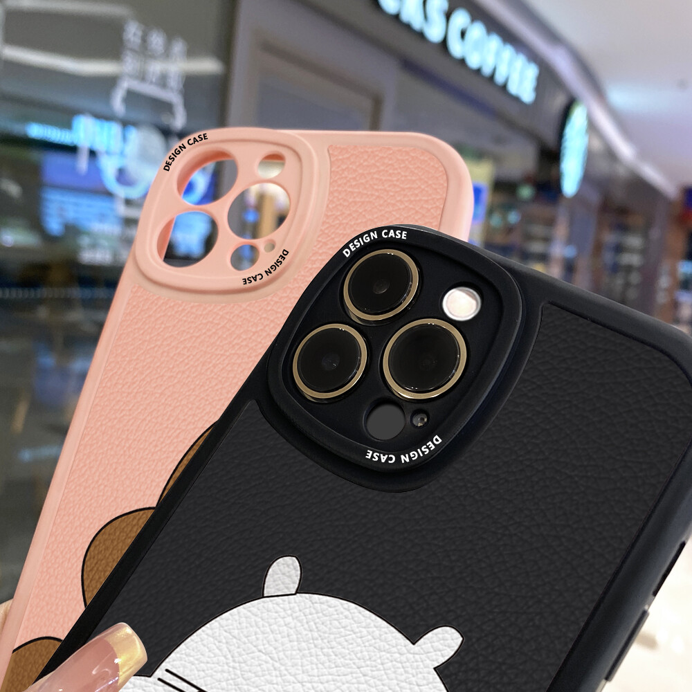 (Leather Case) Jizetin Phone Casing For Xiaomi Redmi Note 7 Note 7 Pro Note 8 Note 8 Pro Slim Skin Feeling Bare Bears Cartoon Ice Bear Panda Grizzly Leather Back Casing Soft Silicone PU Leather Cover Phone Case