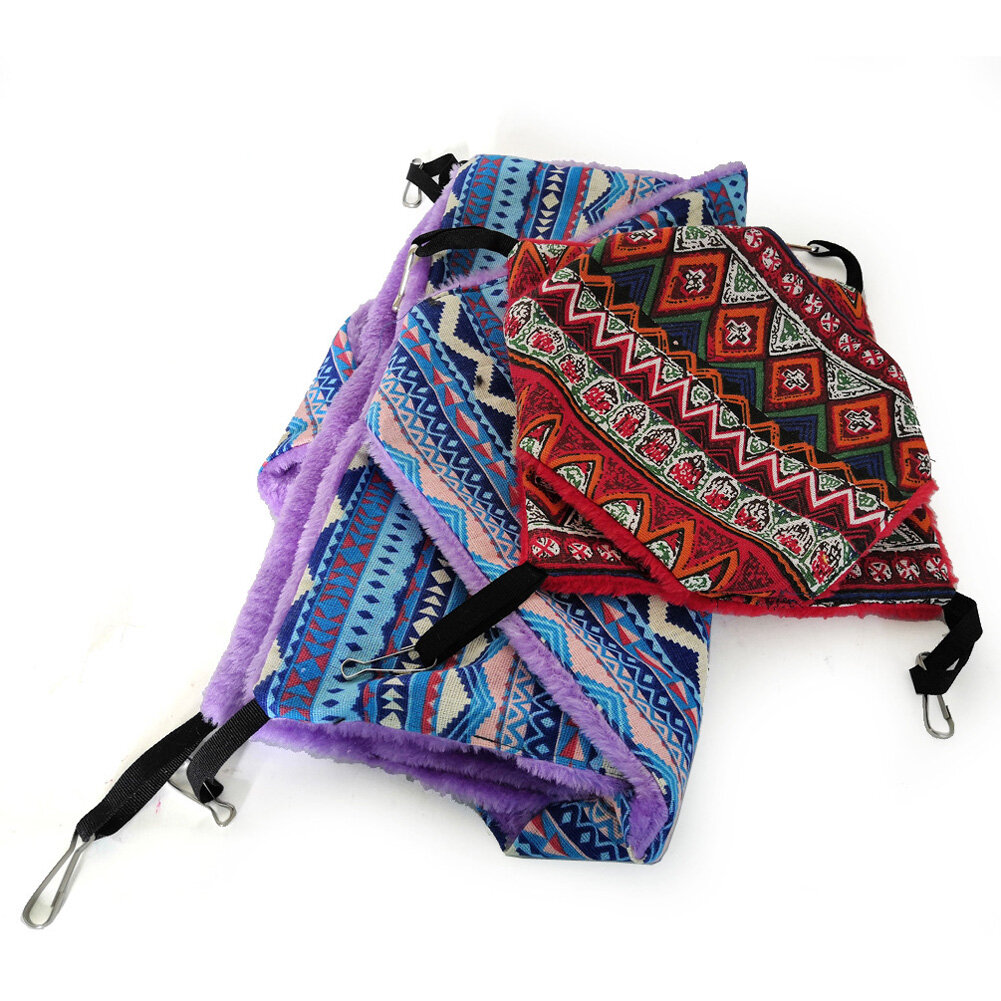 Warm Double Layer Hammock Hanging Plush Sleeping Bag for Squirrel Sugar Glider