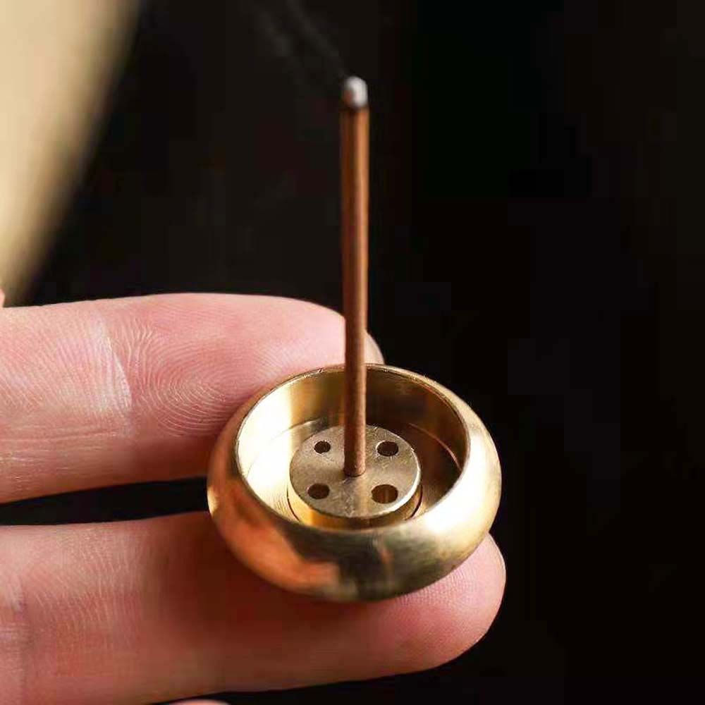 5 Holes Buddhism Metal Brass Temples Home Decoration Incense Base Incense Stick Holder Sandalwood Coil Base