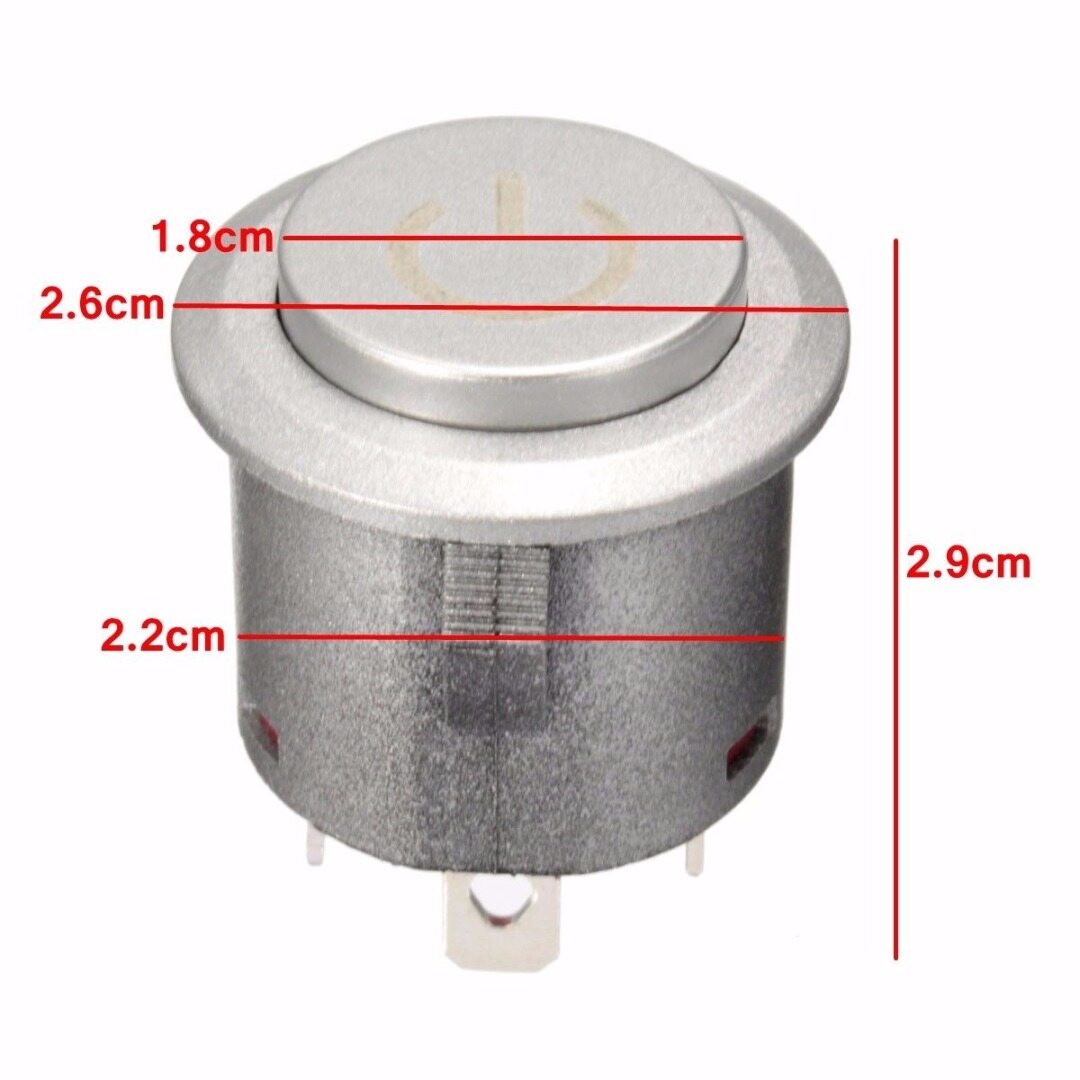 BOKALI 1 Cái 12V 22 Mét Xanh LED Autolock Power Button Push Button ON/Off Chuyển Latching