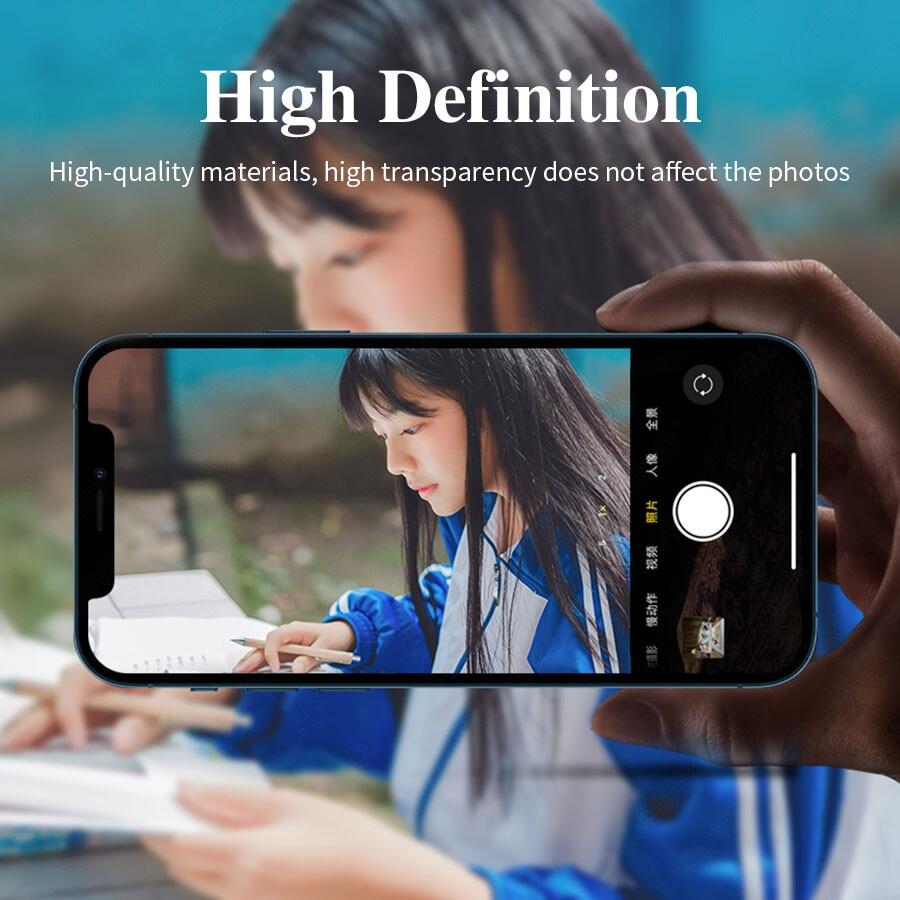 Ốp Bảo Vệ Màn Hình Ống Kính Máy Ảnh Phủ Toàn Bộ 3D Cho IPhone 13 Pro Max 12 Pro Max 12 Mini Kính Cường Lực Bảo Vệ Máy Ảnh + Ốp Vòng Kim Loại