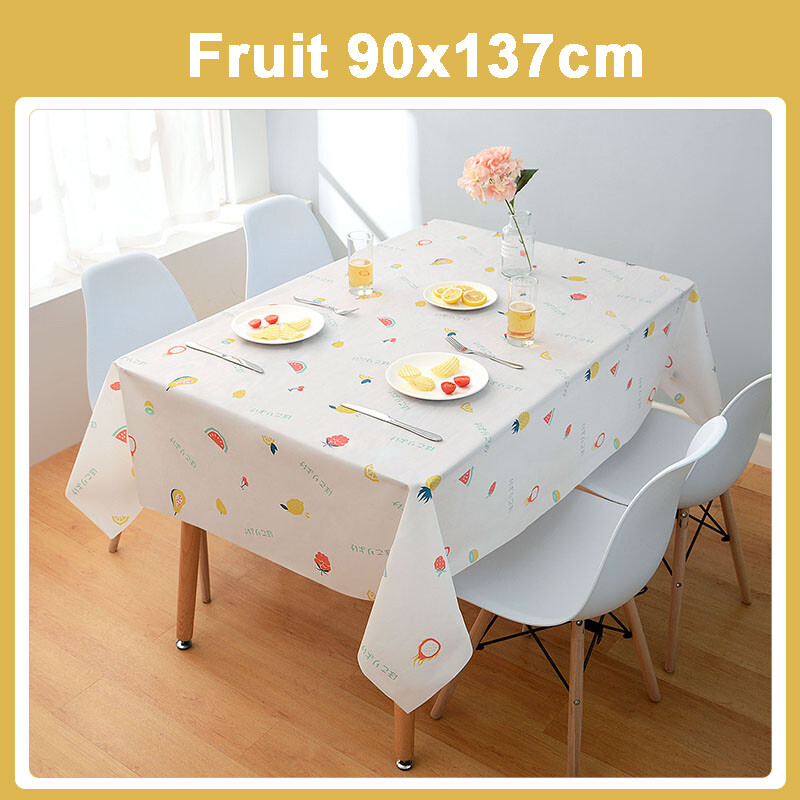 CNMF Tea Table Cloth Household Plastic Wash-free Tablecloth Rectangular Waterproof Oil-proof Dining-table Mat 90x137cm/180x137cm