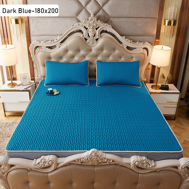 Thailand latex mat set of three student dormitory single double ice silk mat folding machine wash soft mat.