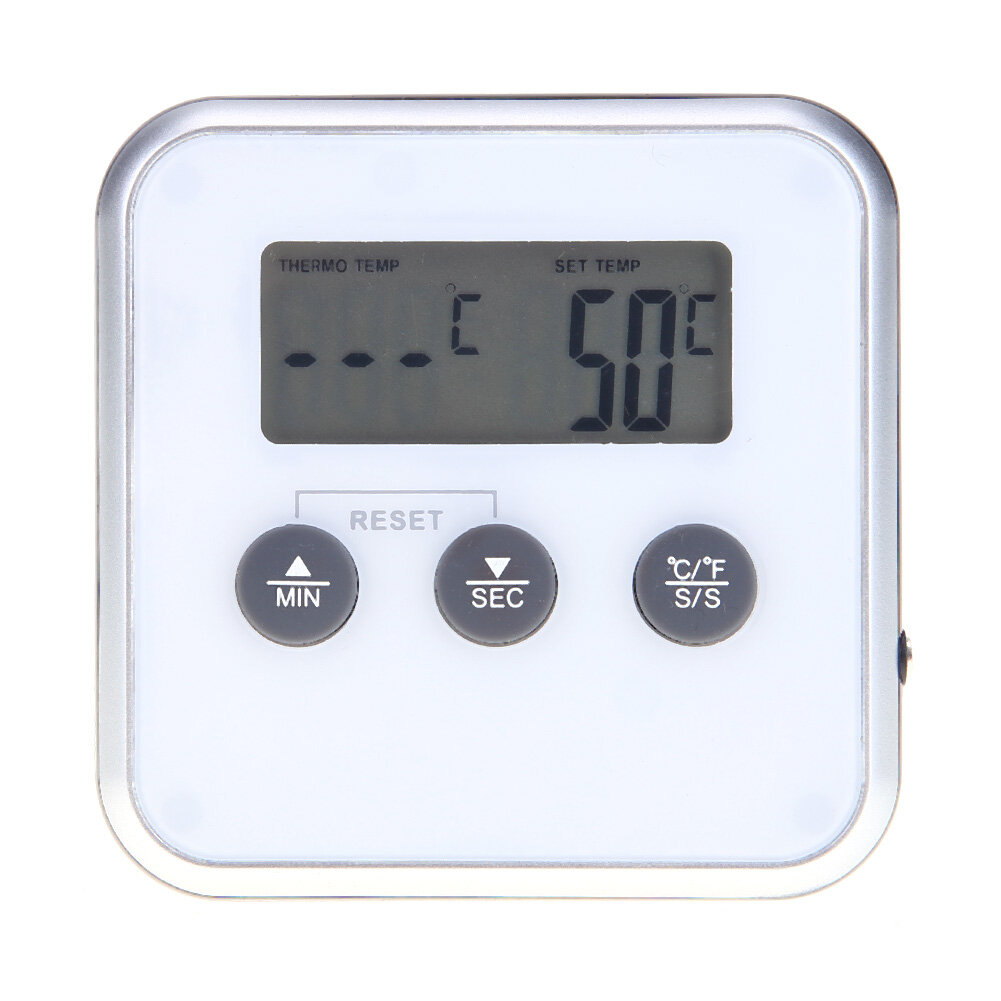 【Hot sale】Electronic Thermometer Timer Food Meat Temperature Meter Gauge with Probe