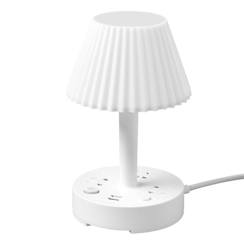 XMDS Ổ Cắm Chuyển Đổi Đa Năng Đèn Bàn Led Dây Nguồn USB Đèn Đọc Sách Ban Đêm Đèn Phòng Phòng Ngủ Đèn Cạnh Giường Giá Đỡ Điện Thoại Di Động Có Thể Điều Chỉnh Độ Sáng Với Nguồn Sáng
