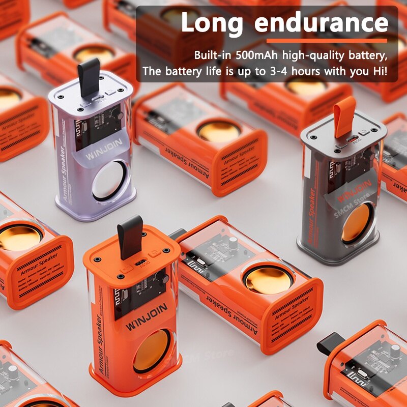 💖Original+FREE Shipping+COD💖 K08 Bluetooth Speaker Transparent Mech Audio TWS Two-Machine interconnection Rhythm Breathing Light 360° Stereo Surround