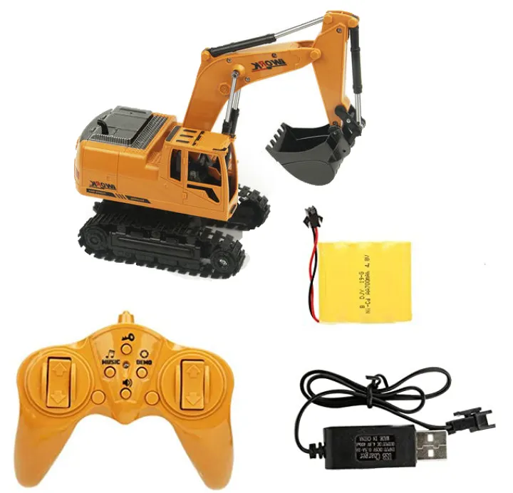 remote control excavators and dump trucks