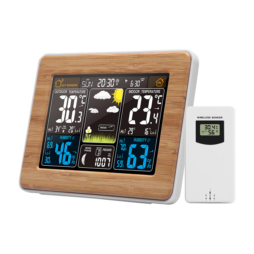 Color Weather Station Indoor/Outdoor Wireless Temperature Humidity