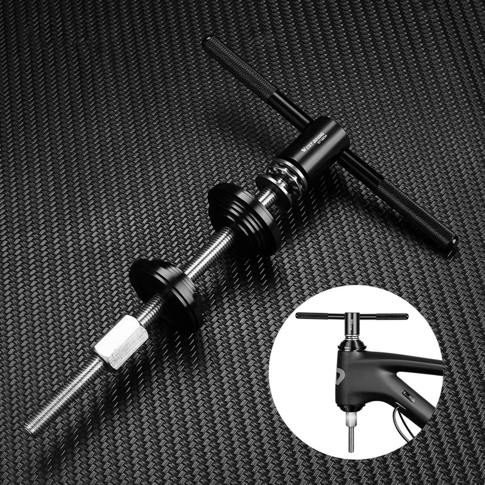 Axis Press Tool CNC Processing Anti-Slip Handle Stainless Steel Bottom Bracket Press Maintenance Tool for MTB